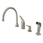 Kingston Brass KB828 K8 Chatham Single Lever Handle Kitchen musluk with Spray ve sıvı sabun dispenseri, saten nikel Kingston Brass