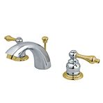 Kingston Brass KB944AL Victoria Mini Yaygın Lavabo Bataryası Metal kolu saplı, Parlak Krom ve Parlak Pirinç