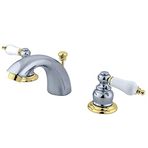 Kingston Brass KB944B Viktorya Dönemine Ait Mini Lavabo Bataryası Meşe/Profesyonel Kulp, Cilalı Krom/Cilalı Pirinç