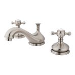 Kingston Brass KS1168BX Metal Çapraz Saplı Klasik Yaygın Lavabo Musluğu, Saten Nikel