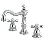 Kingston Brass KS1971AX Heritage Widerspread Lavatory musluk with metal Cross Handle, cilalı krom by Kingston Brass