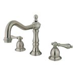 Kingston Brass KS1978AL Heritage Widerspread Lavatory musluk with metal kolu Handle, saten nikel Kingston Brass