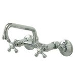 Kingston Brass KS213C Çift Saplı Duvar Tipi Mutfak Bataryası, Cilalı Krom