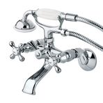 Kingston Brass KS265C Pençe Ayaklı Duvara Monte Küvet Musluğu, Cilalı Krom