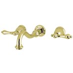 Kingston Brass KS3122AL Vintage Duvara Monte Gemi Lavabo Musluğu, Cilalı Pirinç, 8-5/16 inç Ağız Erişimi