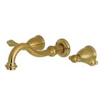 Kingston Brass KS3127AL Vintage 20 cm Merkezi Duvara Monte Banyo Musluğu, Fırçalanmış Pirinç, 7-4/9 inç Ağız Erişimi