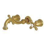 Kingston Brass Ks3127Ax Vintage 20,32 cm Merkezi Duvara Monte Gemi Lavabo Musluğu, Saten Pirinç, 7-4/9 inç Ağız Erişimi