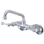 Kingston Brass KS313C Magellan Duvara Monte Mutfak Bataryası, Parlak Krom, 15,2 cm ila 21,6 cm Merkez