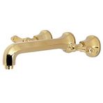 Kingston Brass KS4122AL Metropolitan 2 Saplı Duvara Monte Banyo Bataryası, Cilalı Pirinç