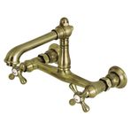 Kingston Brass KS7243AX 8-İnç Merkezi Duvara Monte Banyo Bataryası, Antik Pirinç