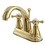 Kingston Brass KS7612BX Vintage Lavabo Musluğu, 10 cm Merkez Mesafeli, Cilalı Pirinç