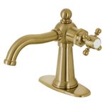 Kingston Brass KSD154BXBB Denizcilik Tek Saplı Basmalı Banyo Musluğu, Fırçalanmış Pirinç