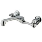 Kingston Brass Nuvo EF200 Duvara Monte Mutfak Bataryası, 2 Kulplu, 19.4 cm, Parlak Krom