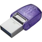 Kingston DTDUO3CG3-128GB DataTraveler microDuo 3C 200MB-s dual USB-A + USB-C Flash Bellek - Gümüş - 128 GB