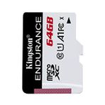 Kingston High-Endurance 64GB microSD Hafıza Kartı SDCE/64GB 95MB/s - 30MB/s kadar Okuma Yazma Kameralar, Araç Kameraları için