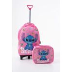 Kingston Hill Simli Stitch Çekçek Beslenmeli Ilkokul Çantası - Sabit Çekçek Mekanizması (Katlanır Ön Ayak) - Tekli - Pembe