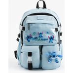 Kingston Hill Stitch Kawaii Kore Tarzı Aksesuarlı Çok Bölmeli Çocuk Okul Çantası - Mavi