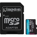 kingston sdcg4-512gb 512gb microsdxc canvas go plus gen4 200mb-s a2 u3 v30 card + adp hafıza kartı - Yok