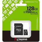 Kingston Sdcs3-128Gb 128Gb Microsdxc Canvas Select Plus Gen3 150Mb-S A1 Card + Adapter Hafıza Kartı