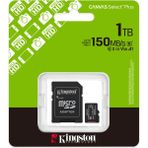 Kingston Sdcs3 Microsdxc Canvas Select Plus Gen3 150MB/S A1 Card + Adapter Hafıza Kartı - 1TB