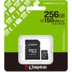 Kingston Sdcs3 Microsdxc Canvas Select Plus Gen3 150MB/S A1 Card + Adapter Hafıza Kartı - 256GB