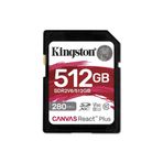 Kingston Sdr2v6-512Gb Canvas React Plus Sdxc Uhs-Iı 280R-150W U3 V60 For Full Hd-4K Sd Hafıza Kartı
