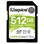 Kingston SDS2 512GB SDXC Canvas Select Plus 100R C10 UHS-I U3 V30 Sd Hafıza Kartı