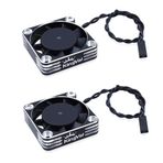 KingVal 2 ADET 40x40 mm Alüminyum Soğutma Fanı 16000 RPM Hızlı Soğutma 1/10 1/8 4068 4092 4074 RC Araba Fırçasız Motor için (Gümüş)