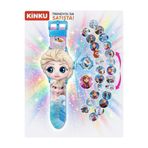 KİNKU Kız Çocuk Mavi Elsa Projeksiyonlu Saat