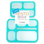 kinsho Bento çocuklar için yemek kutusu seti, atıştırmalık kabı içerir | 6 ve 3 bölmeli kutu sızdırmaz okul bentoları veya yemek porsiyon kontrol kapları BPA içermez, erkek kız yetişkin, camgöbeği büyük +