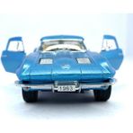 Kinsmart 1963 Corvette Sting Ray - Çek Bırak 5inch. Lisanslı Model Araba, Oyuncak Araba 1:36 - Turkuaz