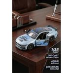 Kinsmart 2024 Ford Mustang Dark Horse 1:38 Çek Bırak Metal Model Araba Gri - Özel Livery Seri