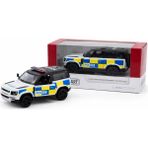 Kinsmart Land Rover Defender 110 Polis Arabası 1:36 13CM Die-Cast Metal Model Araba - Beyaz
