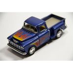 Kinsmart Mavi Ateş Desenli 1955 Chevy Stepside 1:32 Çek-Bırak Pickup