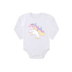 Kio Tasarım K-B-UZB79 Unicorn Baskılı Uzun Kollu Bebek Zıbını