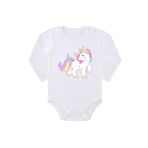 Kio Tasarım K-B-UZB80 Unicorn Baskılı Uzun Kollu Bebek Zıbını