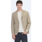 Kip Bej Desenli Fit Erkek Yün Karışımlı Blazer Ceket %38 Saf Yün %62 Polyester Modern Fit - 6 Drop - 60