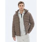 Kip Bej Regular Fit Kapüşonlu Casual Dokuma Mont - 2XL