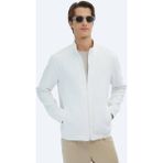 Kip Beyaz Regular Fit Casual Dokuma Mont
