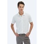 KİP Desenli Regular Fit Casual Pamuk Gömlek, L, 81072025GM-5873, Beyaz, Erkek