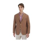 Kip Düz Comfort Fit Pamuk Blazer Ceket, 52, 50680, kahverengi, Erkek