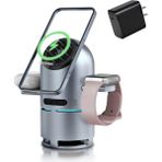 Kip GSM 4in1 Arada Magsafe Şarj Stand Tüm Modellerle Uyumlu Bluetooth Speaker Özellikli Kablosuz Şarj Cihazı - Gri