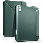 Kip GSM Apple iPad Mini 6.nesil Tablet Kılıf Uyku Modlu Kalem Bölmeli Katlananır Standlı Darbe Korumalı Kapak - Koyu Yeşil - iPad mini 6. nesil
