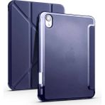Kip GSM Apple iPad Mini 6.nesil Tablet Kılıf Uyku Modlu Kalem Bölmeli Katlananır Standlı Darbe Korumalı Kapak - Lacivert - iPad mini 6. nesil