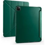 Kip GSM Apple iPad Pro 12.9 5.nesil Tablet Kılıf Uyku Modlu Kalem Bölmeli Katlananır Standlı Darbe Korumalı Kapak - Koyu Yeşil - iPad Pro 5. nesil 12.9 inç