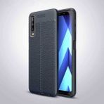 Kip GSM Galaxy A7 2018 Kılıf Deri Görünümlü Niss Silikon Kapak - Lacivert