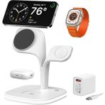 Kip GSM Magsafe Uyumlu 3in1 Kablosuz Şarj Standı|iphone Android Apple Watch Airpods Hızlı Şarj Istasyonu - Beyaz
