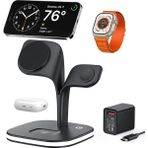 Kip GSM Magsafe Uyumlu 3in1 Kablosuz Şarj Standı|iphone Android Apple Watch Airpods Hızlı Şarj Istasyonu - Siyah
