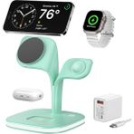 Kip GSM Magsafe Uyumlu 3in1 Kablosuz Şarj Standı|iphone Android Apple Watch Airpods Hızlı Şarj Istasyonu - Yeşil