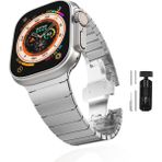 Kip GSM Metal Kordon Apple Watch Ultra/ultra 2 Tokalı Kayış 49MM 44MM 45MM 42MM 41MM 40MM 38MM Metal Baklalı Kordon Apple Watch Serisi 9 8 7 6 5 4 3 2 1 Se (Titanium, 49MM 45MM 44MM 42MM 41MM 40MM 38MM) - Gümüş